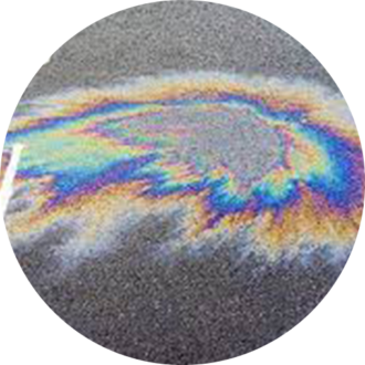 rainbow patches on roads