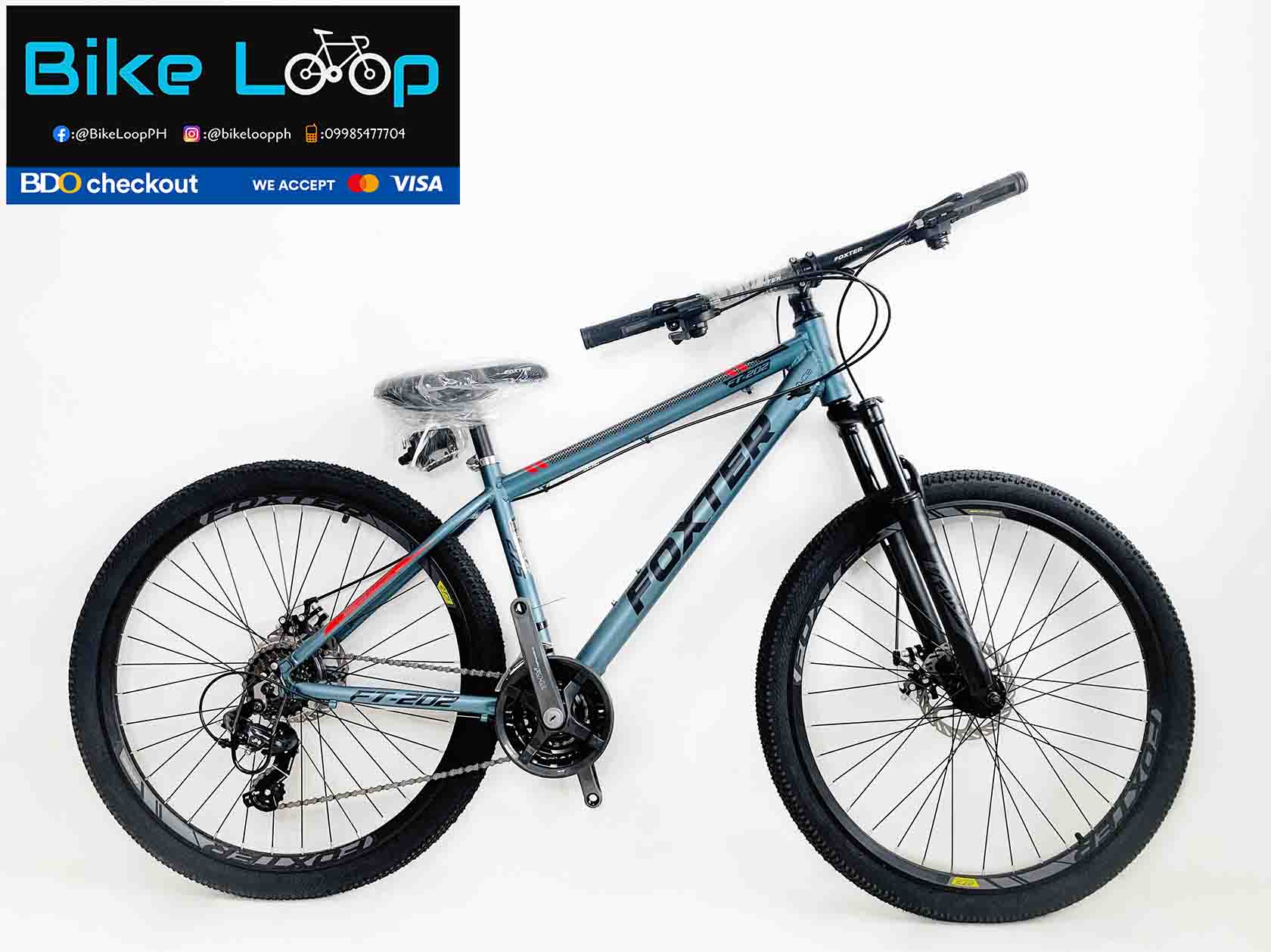 Foxter202BlueRed Foxter 202 Alloy Mountain Bike