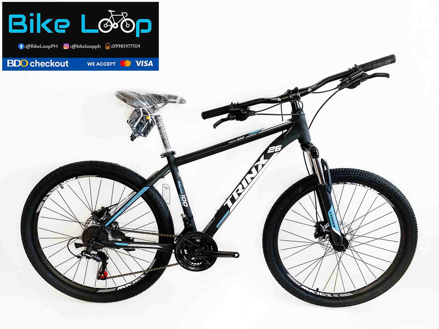 Trinx26erBlackBlue Trinx M100 26" Alloy Mountain Bike